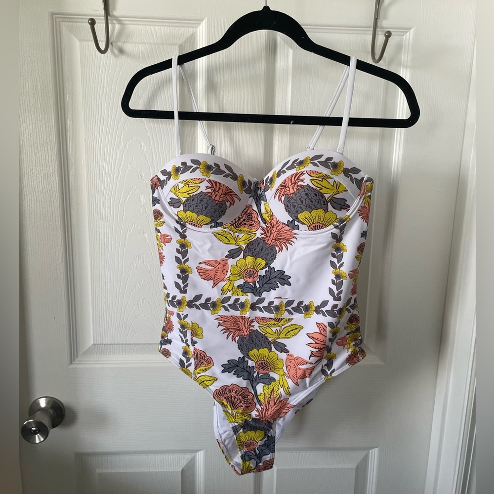 SHEIN Pineapple and Floral Print One-Piece Bathing Suit